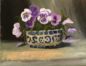 Season's greetings - purple pansies