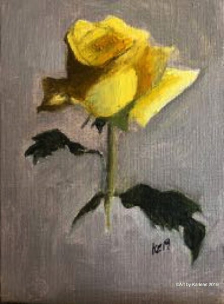 Sm yellow rose | art by karlene