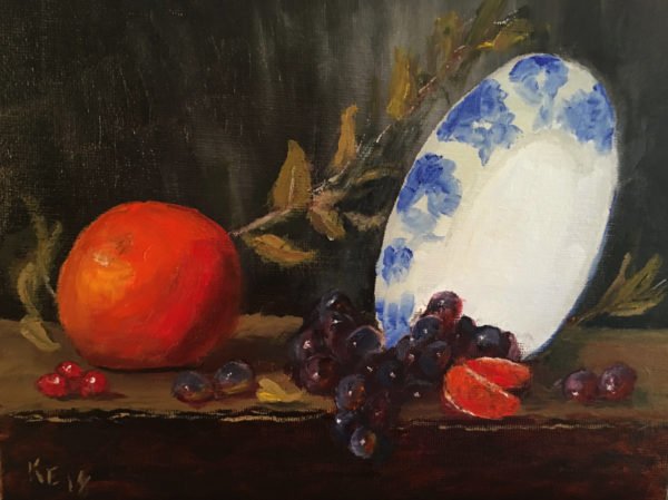 18A15 Grapefruite Grapes Plate | Art by Karlene