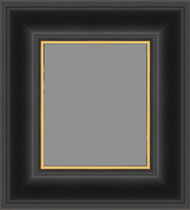 Black frame with gold trim