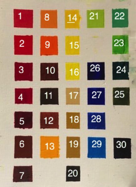 Numbered tube colors | art by karlene