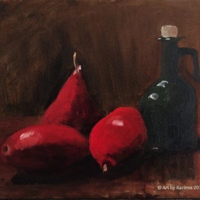 Three Pears and an Olive Jar