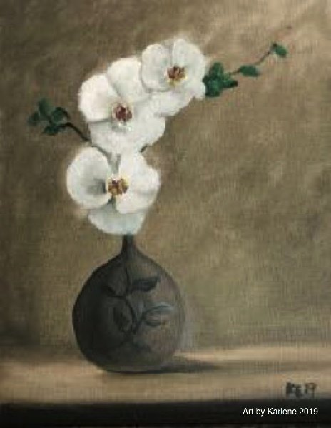 Sm white orchids 1 | art by karlene
