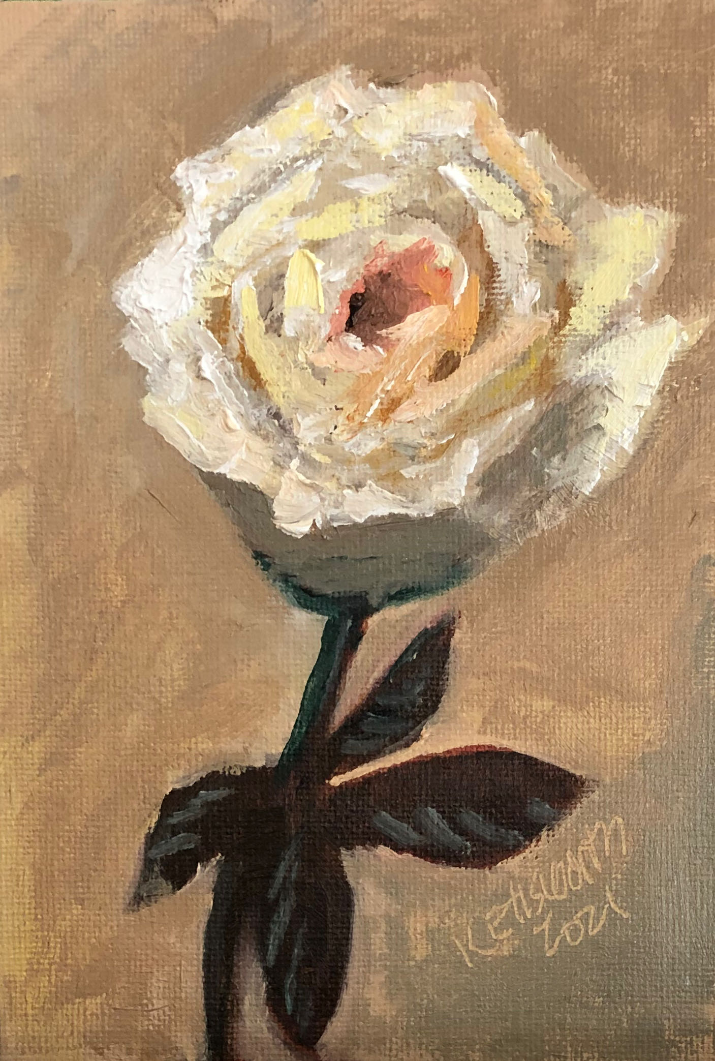 2021A10 Single White Rose
