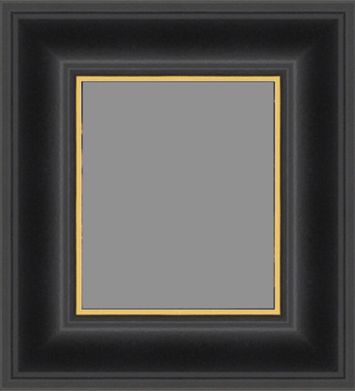 Black frame with gold trim